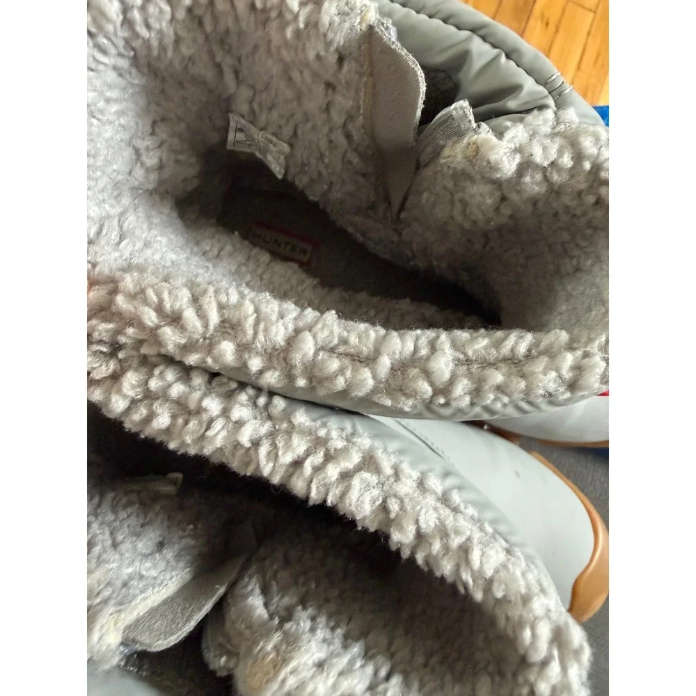 Hunter‎ ankle puffer Sherpa lined weather proof outdoor snow boots in grey